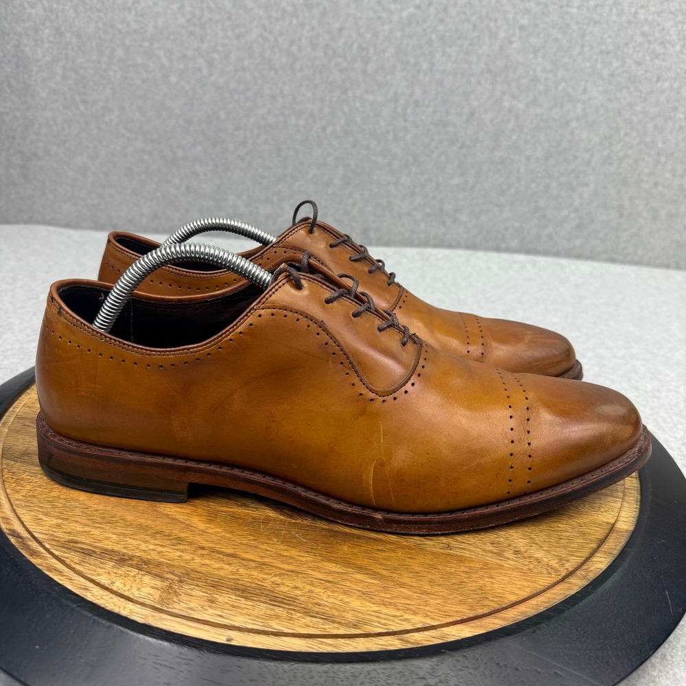 Allen Edmonds Arlington Tan Leather Cap Toe Oxford Dress Shoes Men's 12 D